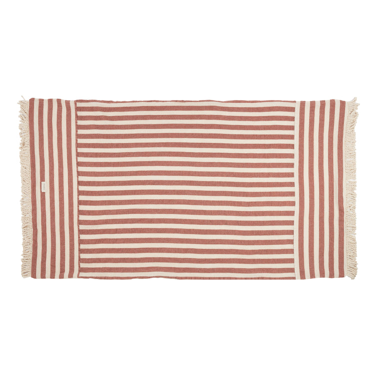PORTOFINO. Beach towel Rusty Red Stripes