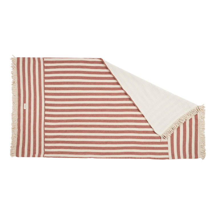 PORTOFINO. Beach towel Rusty Red Stripes