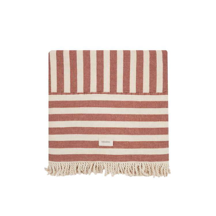 PORTOFINO. Beach towel Rusty Red Stripes
