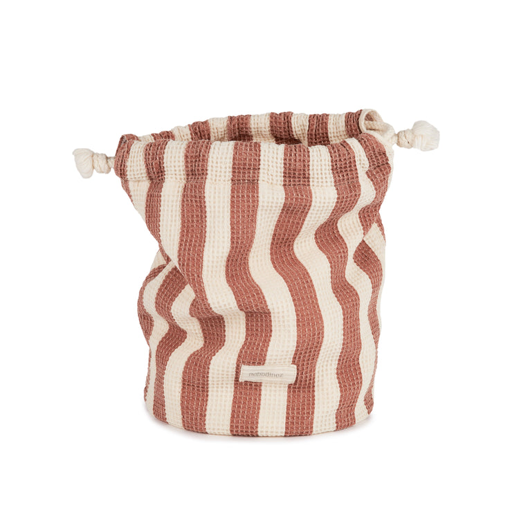 PORTOFINO. Waterproof beach pouch Rusty Red Stripes