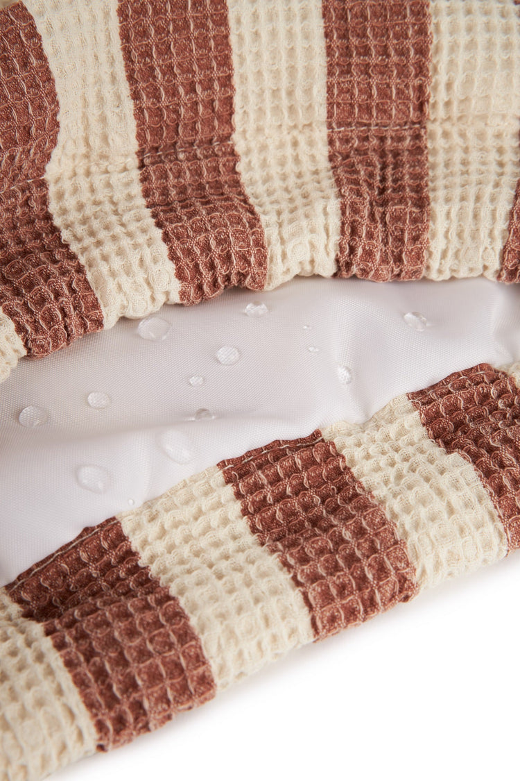 PORTOFINO. Waterproof beach pouch Rusty Red Stripes