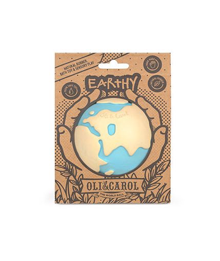 OLI&CAROL. Natural Rubber Teether Globe Earthy the Ball.