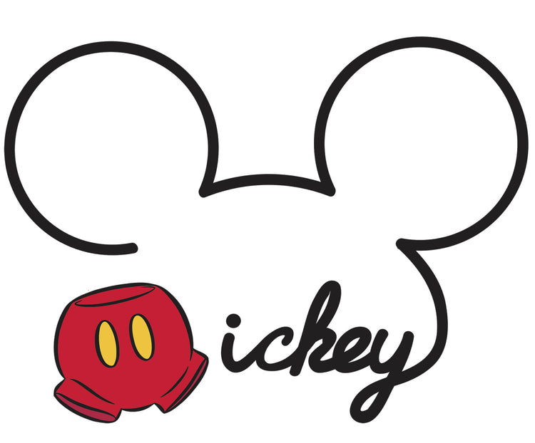 RoomMates. Αυτοκόλλητα τοίχου "Mickey υπογραφή".
