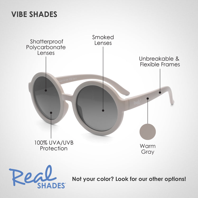 REAL SHADES. Vibe sunglasses for Youth Warm Grey