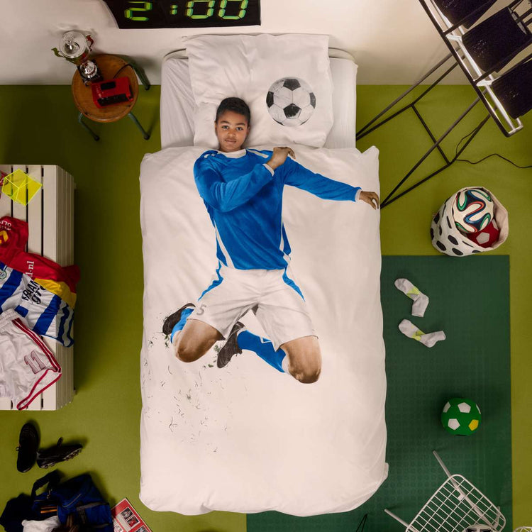 SNURK. Duvet cover set Soccer Champ 160x220-50x70 (blue)