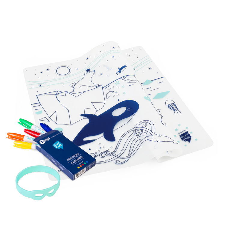 SUPER PETIT. Colouring placemat Artiste on an Iceberg