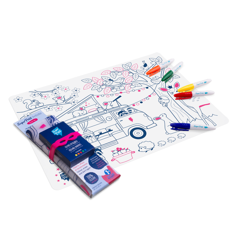 SUPER PETIT. Colouring placemat Artiste Dream Van