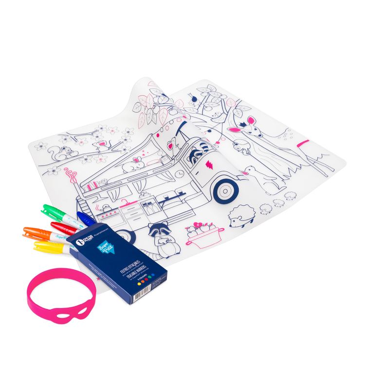 SUPER PETIT. Colouring placemat Artiste Dream Van