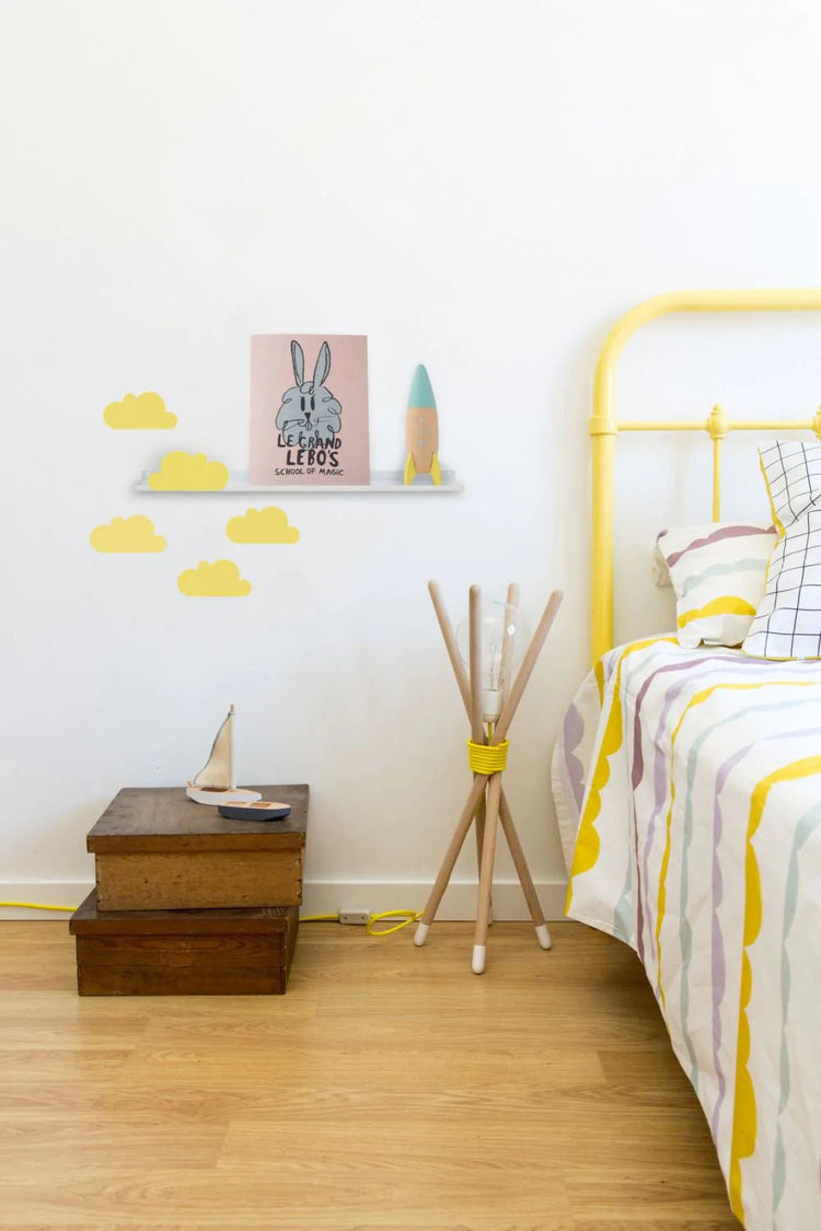 TRESXICS. Large Wall Shelf & Cloud Stickers (Yellow)