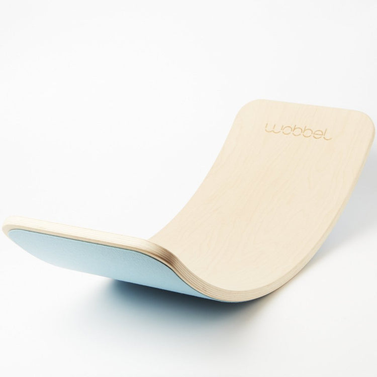 WOBBEL. Wooden Balance Board with Felt (Natural-Light Blue)