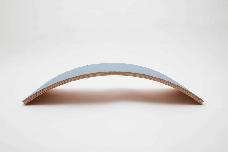 WOBBEL. Small Wooden Balance Board with Felt (Natural-Light Blue)